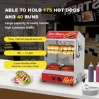 30l 2-tier Electric Hot Dog Steamer Machine W  Bun Warmer Adjustable Temperature