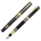Jinhao A570 Classic Black Fountain Pen  Gold Trim  Fine Nib 0 5mm  W  Converter