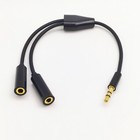 2pack 3 5mm Spliter Audio Cable Tereo Y Splitter Aux Extension 20cm Black