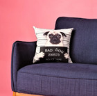 Bad Dog Pillow Case -funny Pug Cushion Cover Perfect Gift For Pet Lovers 16x16