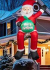     6 Ft Christmas Inflatable Santa Claus With Led Lights  Blow Up Sitting Santa