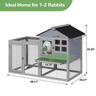 48 l Wooden Rabbit Hutch Large Chicken Coop W  Removable Tray roof In outdoor