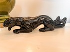 Vtg Black Ceramic Mid Century Mcm Crouching Panther Jaguar 13    Read 