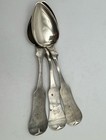 Antique E   D Kinsey 900 Coin Silver Fiddleback Spoons Civil War Era Bb Monogram