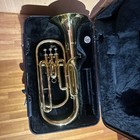 Hamilton Bb Baritone Horn 3 Valve Brass Instrument Used With Hard Case