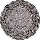 1900 20 Cents Newfoundland Canada Silver   Vg