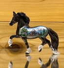 Custom Breyer Stablemate Friesian W  Hand Painted Forest Design Ooak