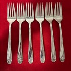 Set Of 6 1847 Rogers Bros Is Daffodil Silverplate Salad Forks Vintage 1950s