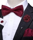  Pre-tied Bow Ties For Men Silk Clip On Mens Bow Tie Adjustable Bowtie Burgundy