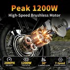 Eclio 20  Electric Bike Peak 1200w 20mph 48v 13ah Fat Tire 85miles E-dirt Bike