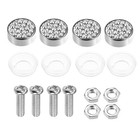 1 Set Bling Car License Plate Fasteners Screws Caps Covers White - 0 31 x0 75 