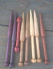 7 Handcrafted  Tapestry Wood Bobbin And A Finger Bone  Weaving Tool