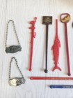 Vintage Drink Bar Stir Swizzle Sticks Advertising Drink Mermaid Monkey Charms
