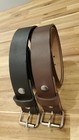 Real Genuine Leather Belt Brown   Black 1 5  Wide One Piece Leather