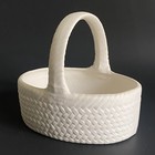 Vintage Maxine Mold Ceramic Bisque Woven Look Basket Unfinished Ready To Paint