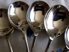 Set Of 8 Vintage Silver Plated Soup Spoons Top Quality C21