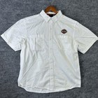 Vintage Harley Davidson Shirt Men   s Xl White Button Up Embroidered