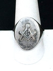 Vintage 925 Sterling Silver Masonic Ring Size 10