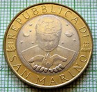 San Marino 2000 R 1000 Lire  Barn Swallow - Liberty Series  Bi-metallic  Unc