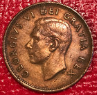 Rainbow Toning Vf 1952  Canada Small One 1 Cent Coin-mar951