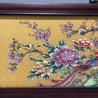 Large Chinese Old Hand Painting Bird And Flower Porcelain Panel Painting