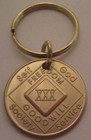 Narcotics Anonymous Na Key Tag 30 Year Keyring Medallion Clean