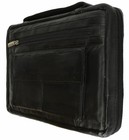 New Large Black Genuine Leather Bible book Cover Case Zippered Organizer