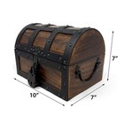 Handmade Wooden Treasure Chest Storage Box     Deluxe Design With Real Leather    