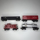 Lot Of 4  Vintage Lionel Train Metal Cars W  Orig Boxes 6014  6257  6462  6465