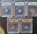 5 Silver Coins Icg Genuine Islamic arabic india Dynasties 780ad 1250ad 1339ad