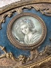 Antique French Hand Painted Enameled Top Trinket Box