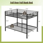 Metal Bunk Bed Full Over Full  Modern Heavy-duty Bunk Bed With Safety Guardrail