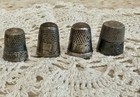 Vintage Lot Of 4 Sterling Silver Thimbles Antique Sewing Set