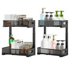2pcs Under Sink Rack Storage Kitchen Pull Out Cabinet Baskets Shelf Rack Holder