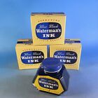 Vintage Waterman s Ink - Blue Black - Box Lot Of 12 Bottles - New Old Stock Nos