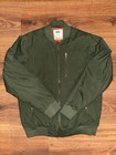 Vans Men s Green Bomber Jacket Full Zip Orange Quilted Lining Size M