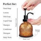 8 Oz Vintage Glass Bathroom Soap Dispensers With Pump  Refillable Kitchen Dis   
