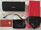 Cartier Big C Diamond Cut Rimless Eyeglasses Clear Lens Gold Frame