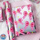 Homeral Pink Bow Wrapping Paper Roll - Mini Roll - 17 Inch X 33 Feet - Pink R