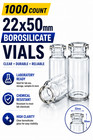 1000ct 10ml Clear Borosilicate Glass Vials 20mm Crimp Top Headspace Sample Vial