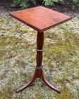 18th-19th Century Tilt Top Walnut  Wood Pedestal Candle Plant Stand Table