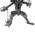 Metal Predator Sculpture With Chain Flail   Shield Sci Fi Alien Hunter Statue