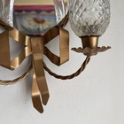 Vintage Heart   Bow  Brass Rope Twist Mirror Wall Sconce Coquette Votive Holders