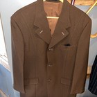 Vintage Brown Tan Western Stitch Blazer Jacket Rockabilly Country Singer Men 44r