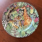 Sakura Ultra Porcelain Dinnerware Set Of 2  Plates    magic Jungle  Pattern 8    Euc