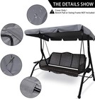 Patio Swing Chair Canopy Replacement 3 Seat Waterproof For Outdoor