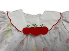 Vintage Mayfair Baby Girl Nb New Born 0-6m Apple Fruits Back Buttons Bib Collar