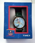 Vintage 90 s Disney Mickey Mouse Mickey Swings Watch By Timex Green Band Nos