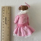 Dollhouse Miniature Victorian Porcelain Girl Pink Dress 1 12 Posable Doll