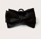 Black Satin Stylish Bow Ribbon Hair Claw Clip All Hair Types Non Slip Hair Tie